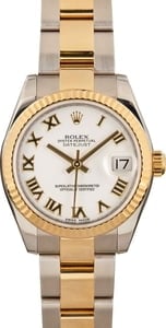 Used Rolex Datejust 178273 White Roman Dial