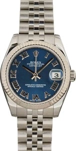 Pre Owned Rolex Mid-Size Datejust 178274 Blue Dial