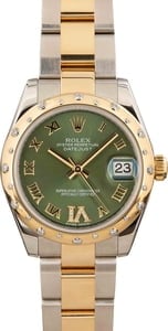 PreOwned Rolex Datejust 178343 Olive Green Dial