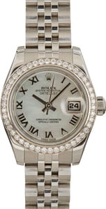 Rolex Datejust 26MM Stainless Steel, Diamond Bezel Mother of Pearl Dial, B&P (2010)