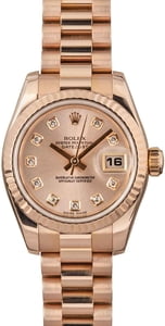 Ladies Rolex Datejust 179175 Everose Gold