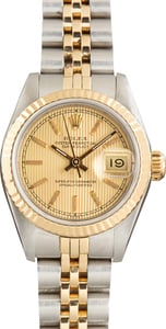 Pre-Owned Ladies Rolex Datejust Champagne Tapestry Dial Ref 69173