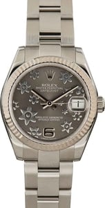 Rolex Datejust 178274 Dark Rhodium Floral Dial