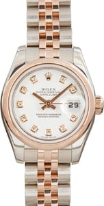 Ladies Rolex Datejust Ref 179161 White Diamond Dial