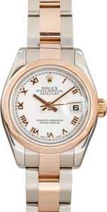 Lady Rolex Datejust 179161 White Roman Dial