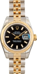 Lady Rolex Datejust 179173 Black Dial