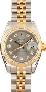 Used Lady Rolex Datejust ref 179173 Slate Diamond Dial