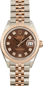 Used Ladies Rolex Datejust Chocolate Diamond Dial Ref 279171