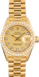 Rolex Ladies Datejust 69138 18k Yellow Gold
