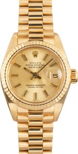 Ladies Rolex Datejust Champagne Dial 6917 18k Yellow Gold