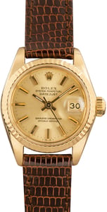 Vintage Ladies Rolex Datejust Ref 6917 Yellow Gold