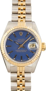 Ladies Rolex Datejust Two Tone 69173 Blue Dial