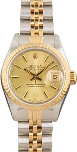 Lady Rolex Datejust Ref 69173 Champagne Dial