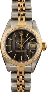 Pre Owned Rolex Datejust 69173 Black Tapestry Dial