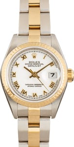 Used Rolex Lady Datejust Two Tone 69173 White Roman Dial