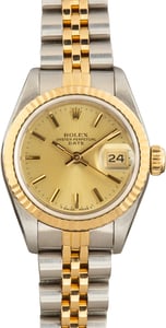 Used Lady Rolex Date Champagne Index Dial Ref 69173