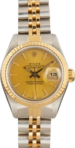 Used Lady Rolex Datejust Ref 69173 Champagne Index Dial