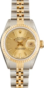 Used Two Tone Lady Rolex Datejust Champagne Dial Ref 69173