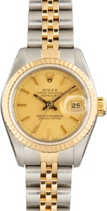 Pre-Owned Lady Rolex Datejust Two Tone 69173 Champagne Dial