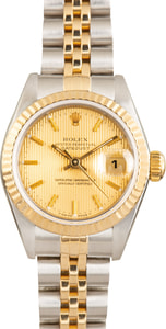 Lady Rolex Datejust Ref 69173 Tapestry Dial