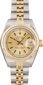Rolex Two-Tone Ladies Datejust 69173 Champagne