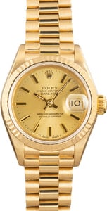 Used Ladies Rolex Datejust Yellow Gold 69178 Champagne Dial