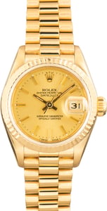 Used Ladies Rolex Datejust Yellow Gold Ref 69178 Champagne Dial