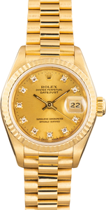 Used Ladies Rolex Datejust Champagne Diamond Dial Ref 69178
