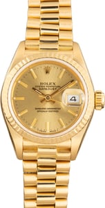 Used Ladies Rolex Datejust President Bracelet Ref 69178 Champagne Dial