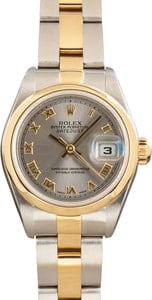 Pre-Owned Two Tone Rolex Lady Datejust 79163 Slate Roman Dial