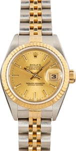 Used Lady Rolex Datejust Two Tone 79173 Champagne Dial