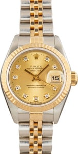 Lady Rolex Datejust Two Tone 79173 Champagne Diamond Dial