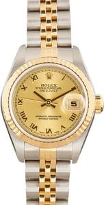 Used Rolex Lady Datejust Champagne Roman Dial Ref 79173