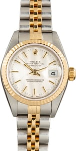 Used Lady Rolex Datejust Ref 79173 Silver Tapestry Dial