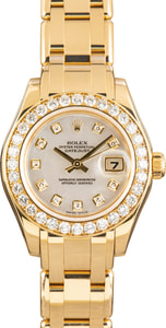 Ladies Rolex Datejust Pearlmaster 80298 18k Yellow Gold