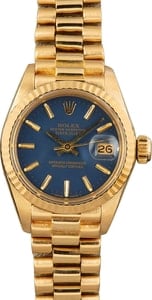 Ladies Rolex President 6917 Blue Dial