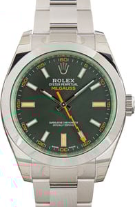 Factory Stickered Rolex Milgauss Ref 116400V Black Dial