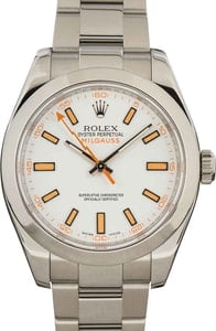 Rolex Milgauss 116400 White and Orange Dial