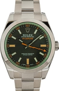 Rolex Milgauss Green Crystal, 40MM Stainless Steel Oyster Bracelet, B&P (2021)