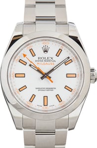 Rolex Milgauss 116400 White Chromalight Dial