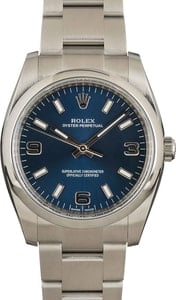 Men's Rolex Oyster Perpetual 114200 Blue Dial