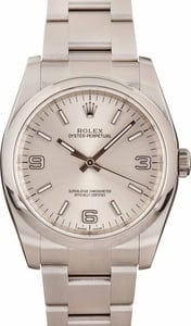 Rolex Oyster Perpetual 116000 Silver Arabic Dial
