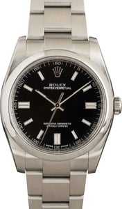 Pre-Owned Rolex Oyster Perpetual 116000 Black Dial Watch