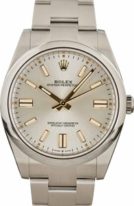 Rolex Oyster Perpetual 41MM Stainless Steel, Oyster Band Silver Chromalight Dial, B&P (2023)