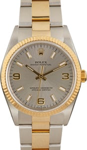 Rolex Oyster Perpetual 34MM Steel & 18k Yellow Gold, Oyster Slate Arabic Dial, B&P (2000)