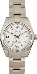 Rolex Oyster Perpetual 31MM Stainless Steel, Oyster Band Ladies White Arabic Dial, B&P