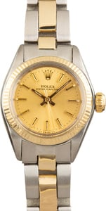 Lady Rolex Oyster Perpetual 26 Two Tone 6719 Champagne Dial