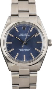 Used Rolex Oyster Perpetual 34 Stainless Steel 1002 Blue Dial