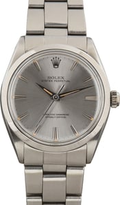 Vintage Rolex Oyster Perpetual 34 Stainless Steel Ref 1002 Silver Dial