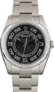 Pre-Owned Rolex Oyster Perpetual 36 Ref 116000 Black Concentric Arabic Dial